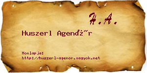 Huszerl Agenór névjegykártya